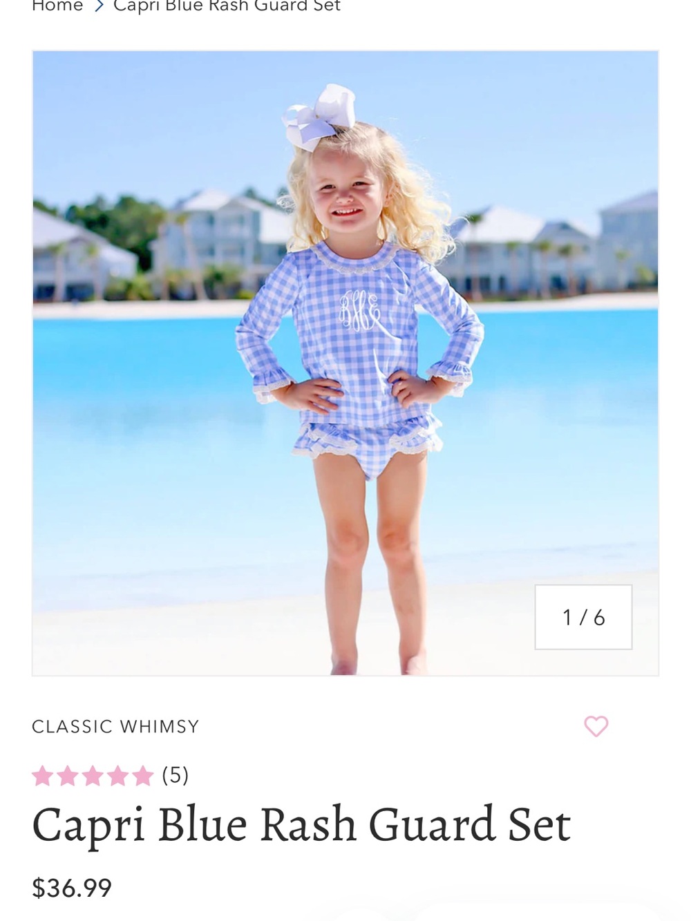 Classic Whimsy Girls Gingham Ruffle Swim Set - Picture 3 of 5